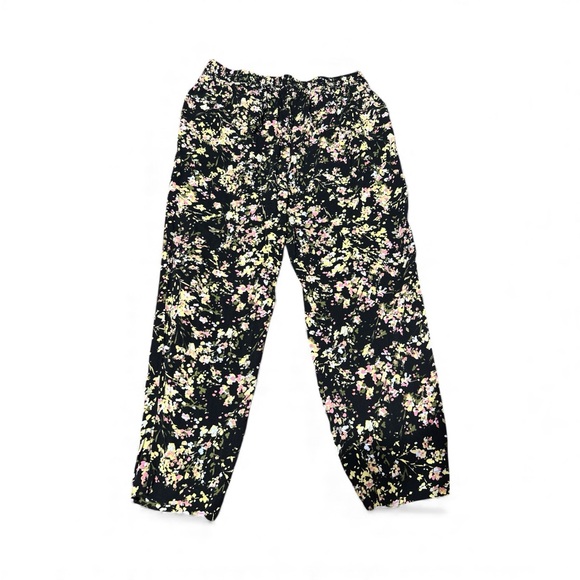 Jessica Simpson Size Medium Floral Print Black Pants - Picture 2 of 3